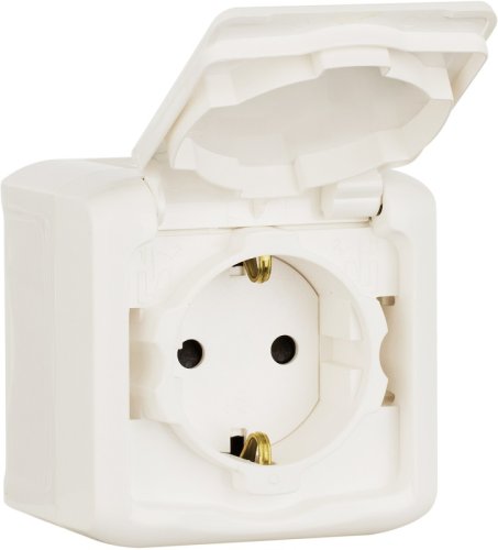 Розетка с заземлением накладная Legrand Quteo 1-м. крышка шторки IP44 белый фото Розетка с заземлением накладная Legrand Quteo 1-м. крышка шторки IP44 белый картинка